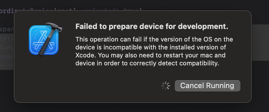 【Xcode】Failed to prepare device for development.エラーの解決法！